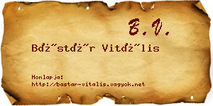 Bástár Vitális névjegykártya